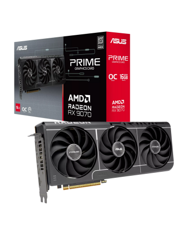 Видеокарта ASUS RX9070 PRIME EVO OC 16GB GDDR6 256bit 3xDP HDMI 3FAN RTL (PRIME-RX9070-O16G-EVO)