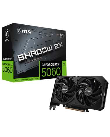 Видеокарта MSI RTX5060 SHADOW 2X OC MAX 8GB GDDR7 128bit 3xDP HDMI 2FAN RTL
