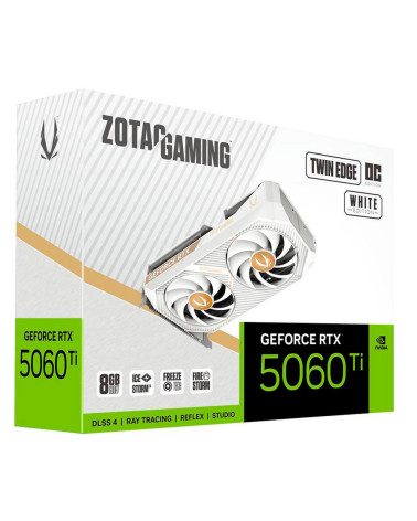 Видеокарта Zotac RTX5060Ti TWIN EDGE OC WHITE ED 8GB GDDR7 128bit 3xDP HDMI 2FAN RTL