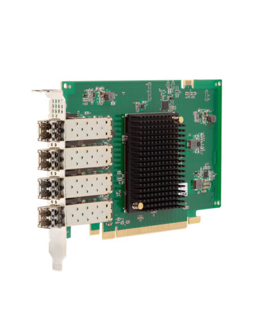 Сетевой адаптер Broadcom Emulex LPe31004-M6 Gen 6 (16GFC), 4-port, 16Gb/s, PCIe Gen3 x8, LC MMF 100m, трансиверы установлены. No