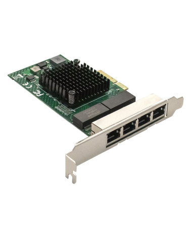 Сетевой адаптер ExeGate EXE-BCM5719 (PCI-E x4 v2.0, порты 4xRJ45, 10/100/1000Mbps, Gigabit Chipset B)