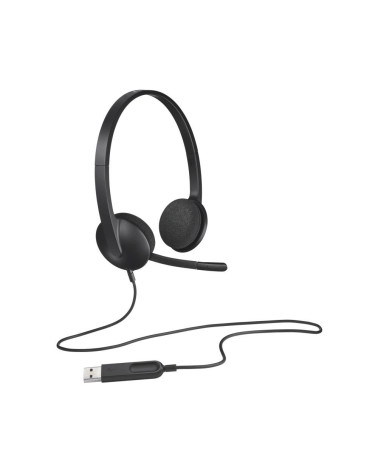 Гарнитура Logitech H340 |981-000475| черная, USB, поворотный микрофон, кабель 1.8м