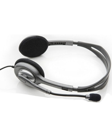 Гарнитура Logitech H110 серая, 2х jack 3.5мм, поворотный микрофон, кабель 1.8м