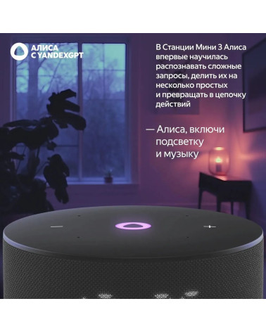 Умная колонка  Яндекс Станция Мини 3, модель YNDX-00027 (чёрный)