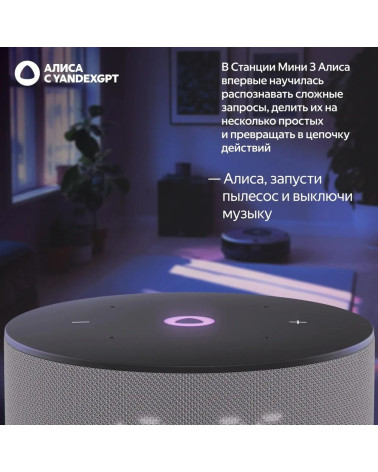 Умная колонка Яндекс Станция Мини 3, модель YNDX-00027 (серый)