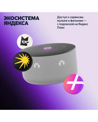 Умная колонка Яндекс Станция Мини 3, модель YNDX-00027 (серый)