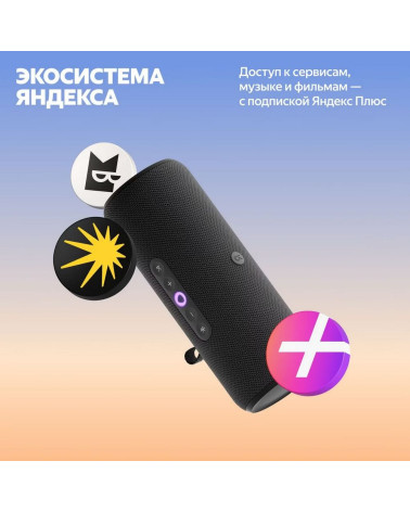 Портативная умная колонка Яндекс Станция Стрит с Алисой, 30 Вт, YNDX-00030BLK , чёрный