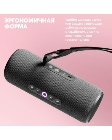 Портативная умная колонка Яндекс Станция Стрит с Алисой, 30 Вт, YNDX-00030BLK , чёрный