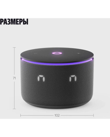 Умная колонка Яндекс Станция Мини 3 Про с Алисой, Zigbee, черный ( YNDX00059BLK)