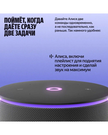 Умная колонка Яндекс Станция Мини 3 Про с Алисой, Zigbee, черный ( YNDX00059BLK)