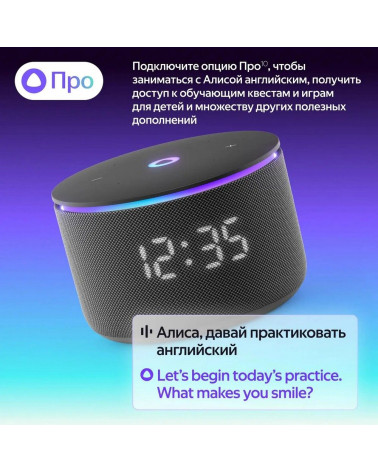 Умная колонка Яндекс Станция Мини 3 Про с Алисой, Zigbee, черный ( YNDX00059BLK)