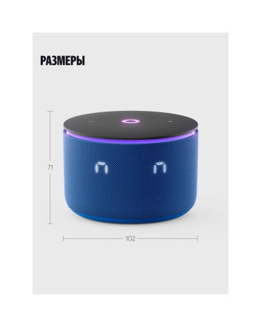 Умная колонка Яндекс Станция Мини 3 Про с Алисой, Zigbee, синий ( YNDX00059BLU)