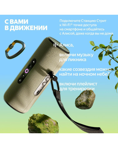 Портативная умная колонка Яндекс Станция Стрит с Алисой, 30 Вт,YNDX-00030GRY , серый