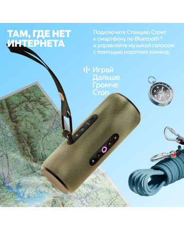 Портативная умная колонка Яндекс Станция Стрит с Алисой, 30 Вт,YNDX-00030GRY , серый