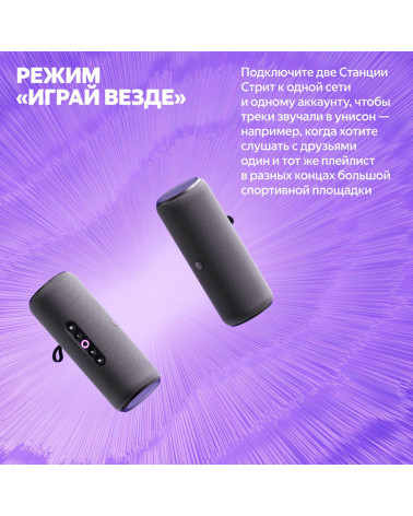 Портативная умная колонка Яндекс Станция Стрит с Алисой, 30 Вт,YNDX-00030VIO , фиолетовый