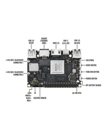 Одноплатный компьютер Khadas Edge-V Pro Rockchip RK3399, 64-bit Hexa-Core, KEGV-P-002 
