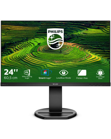 Монитор 23.8" PHILIPS 241B8QJEB  IPS, 1920x1080, 75Hz, 5ms, 250сd/m, 1000:1 | VGA, DVI, HDMI(1.4), DP(1.2), 2xUSB 3.0, 2xUSB 2.0