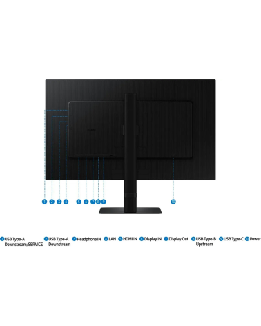 Монитор 27" SAMSUNG S27D604UAI ViewFinity S6 S60UD QHD Black (IPS, 2560x1440, HDMI+DP+Type C, LAN, 5 ms, 178°/178°, 350 cd/m, 10