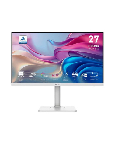Монитор 27" MSI Modern MD272UPHW  IPS, 3840x2160, 60Hz, 4ms, 400сd/m, 1000:1, HDR10 | HDMI(2.0b), DP(1.4a), Type-C(PD-98W), 3xUS