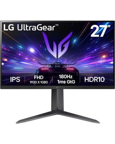 Монитор 27" LG 27GS65F-B  IPS, 1920x1080, 180Hz, 1ms, 300сd/m, 1000:1, HDR10 | HDMI(2.0), DP(1.4) | HAS, Pivot, Swivel, ExPSU, V