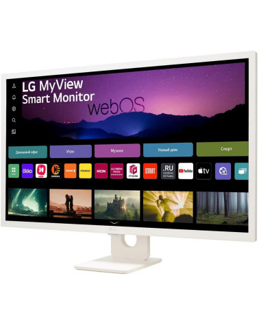 Монитор 31.5" LG 32SR50F-W Smart  IPS, 1920x1080, 60Hz, 5ms, 250сd/m, 1200:1, HDR10 | 2xHDMI(2.1), 2xUSB2.0 | ExPSU, Speakers, V