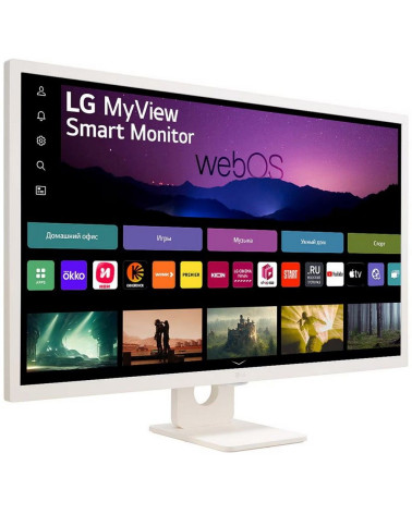 Монитор 31.5" LG 32SR50F-W Smart  IPS, 1920x1080, 60Hz, 5ms, 250сd/m, 1200:1, HDR10 | 2xHDMI(2.1), 2xUSB2.0 | ExPSU, Speakers, V