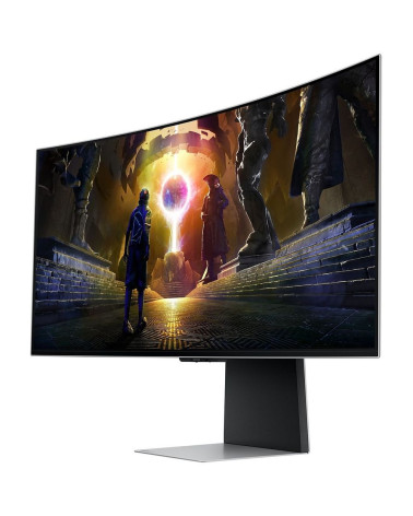 Монитор 34" SAMSUNG S34DG852SI Odyssey OLED G8 G85SD UWQHD Silver (OLED, 3440x1440, HDMI+HDMI+DP, USB Hub, 0.03 ms, 178°/178°, 2