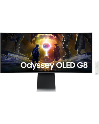 Монитор 34" SAMSUNG S34DG852SI Odyssey OLED G8 G85SD UWQHD Silver (OLED, 3440x1440, HDMI+HDMI+DP, USB Hub, 0.03 ms, 178°/178°, 2
