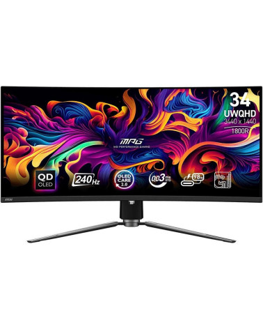 Монитор 34" MSI MPG 341CQPX QD-OLED Curved QD-OLED, 3440x1440, 240Hz, 0,03ms, 250сd/m, 1500000:1, HDR10 | 2xHDMI(2.1), DP(1.4a),