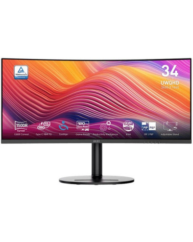 Монитор 34" MSI Modern MD342CQP Curved VA, 3440x1440, 120Hz, 4ms, 300сd/m, 3500:1, HDR | 2xHDMI(2.0b), DP(1.4a), Type-C(PD-98W),