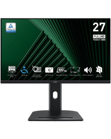 Монитор 27" MSI PRO MP275PG  IPS, 1920x1080, 100Hz, 4ms, 300сd/m, 1000:1, HDR | VGA, HDMI(1.4b), DP(1.2a) | HAS, Pivot, Swivel, 