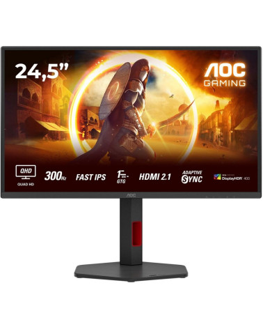 Монитор 25" AOC Q25G4SR Black (IPS, 2560x1440, 300Hz, 0.3 ms, 178°/178°, 450 cd/m, 1000:1, +2xHDMI 2.1, +DisplayPort 1.4, +MM) 