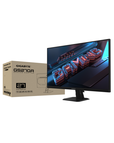 Монитор 27" Gigabyte GS27QA EK Black  (IPS, 2xHDMI 2.0, 1xDP1.4, 300кд/м2, 1000:1, 16.7M, 1мс, 178/178, 2560 x 1440, 180Гц) 