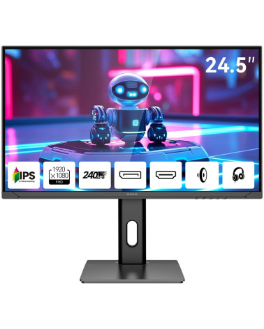 Монитор 24.5" AIWA MD2510  IPS, 1920x1080, 240Hz, 1ms, 350сd/m, 1000:1, HDR | 2xHDMI(2.0), 2xDP(1.2) | HAS, Pivot, Swivel, ExPSU
