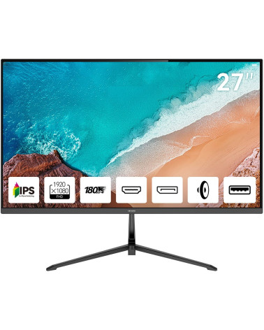 Монитор 27" AIWA MD2712  IPS, 1920x1080, 180Hz, 1ms, 300сd/m, 1000:1, HDR | 2xHDMI(2.0), DP(1.2) | ExPSU, Speakers, Vesa 75, Bla