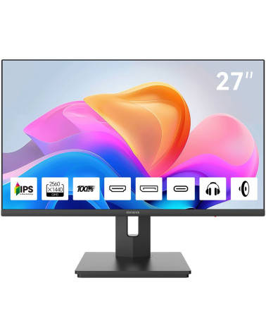 Монитор 27" AIWA MQ275A  IPS, 2560x1440, 100Hz, 4ms, 300сd/m, 1500:1, HDR | HDMI(2.0), DP(1.2), Type-C(PD-15W) | HAS, Pivot, Swi
