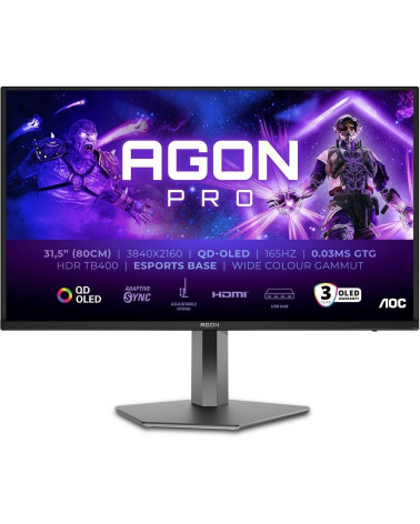 Монитор 31.5" AOC AGON AG326UD  QD-OLED, 3840x2160, 165Hz, 0,03ms, 1000сd/m, 1500000:1, HDR10 | 2xHDMI(2.1), DP(1.4), 3xUSB 3.2 