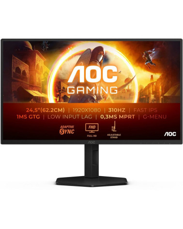 Монитор 24.5" AOC 25G4SXU  IPS, 1920x1080, 310Hz, 1ms, 400сd/m, 1000:1, HDR10 | 2xHDMI(2.0), 2xDP(1.4), 4xUSB 3.2 | HAS, Swivel,
