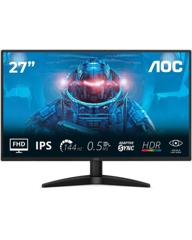 Монитор 27" AOC 27B36X Black  IPS, 1920x1080, 144Hz, 4ms, 300сd/m, 1000:1 | DP(1.4) , HDMI(1.4) | ExPSU, Vesa 100, Black 
