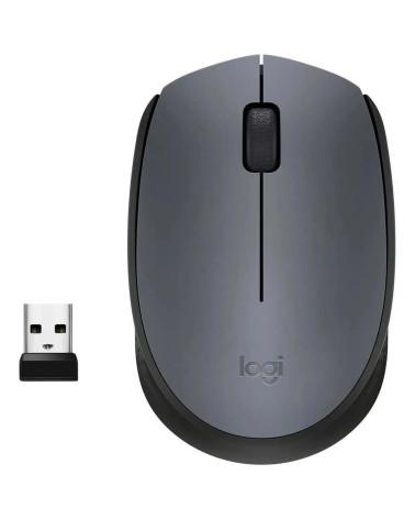 Мышь беспроводная Logitech M170 Gray |910-004646| серая с черным, оптическая, 1000dpi, 2.4 GHz, USB-ресивер 