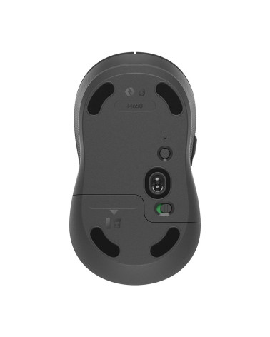 Мышь беспроводная Logitech M650 Signature Graphite темно-серая, 400-4000 dpi, Bluetooth + 2.4G, 5 кнопок, АА-батарейка, полнораз