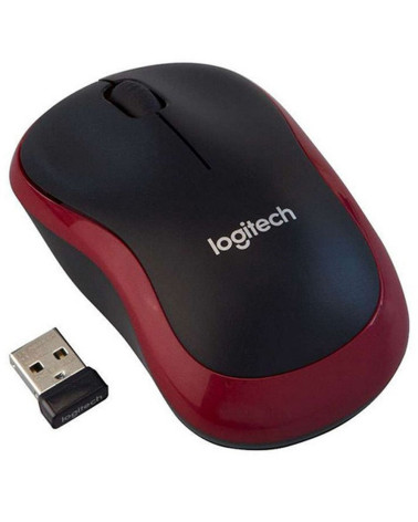 Мышь беспроводная Logitech M185 Red красная, оптическая, 1000dpi, 2.4GHz 