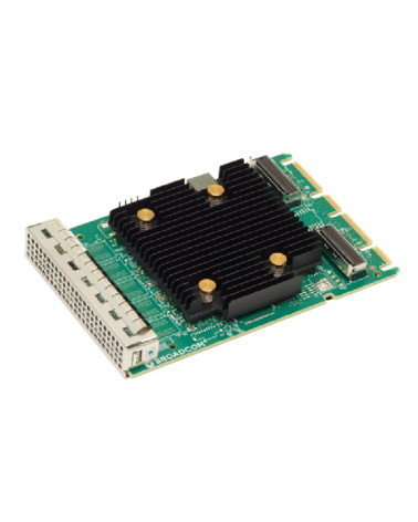 HBA-адаптер Broadcom SAS 9502-16i SGL () OCP 3.0, PCIe v4 x8, Tri-Mode SAS/SATA/NVMe 12G HBA, 16port(2*int SFF8654), 3816 IOC, S