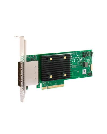 HBA-адаптер Broadcom 9500-16e SGL (03-50075-00003) PCIe Gen4 x8 LP, Tri-Mode SAS/SATA/NVMe 12G HBA, 16port(4*ext SFF8644), 3816 