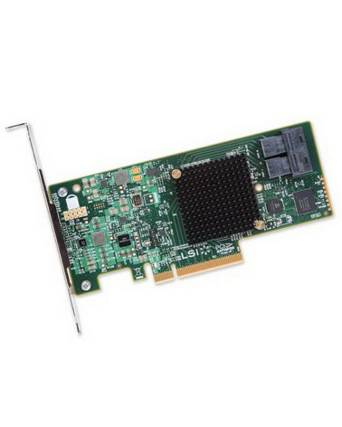 HBA-адаптер Broadcom 9300-8I SGL (LSI00344 / H5-25573-00 / H5-25573-00G) PCIe 3.0 x8 LP, SAS/SATA 12G HBA, 8port(2*int SFF8643),