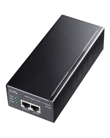 PoE-адаптер CUDY 60W Gigabit PoE+/PoE Injector, 802.3at (60W)/802.3af Standard, Data and Power Carried over The Same Cable Up to