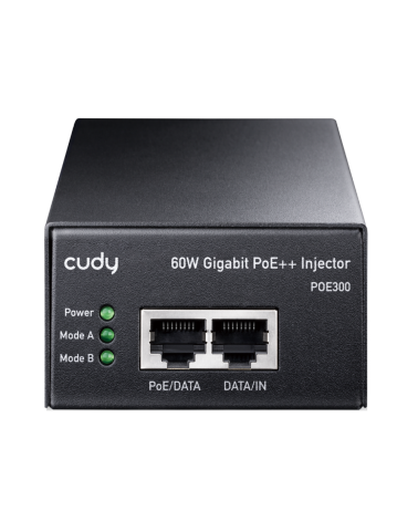 PoE-адаптер CUDY 60W Gigabit PoE+/PoE Injector, 802.3at (60W)/802.3af Standard, Data and Power Carried over The Same Cable Up to