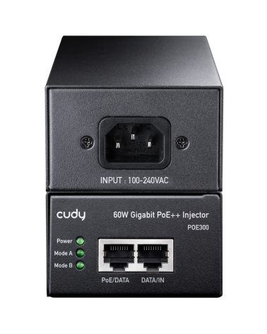 PoE-адаптер CUDY 60W Gigabit PoE+/PoE Injector, 802.3at (60W)/802.3af Standard, Data and Power Carried over The Same Cable Up to