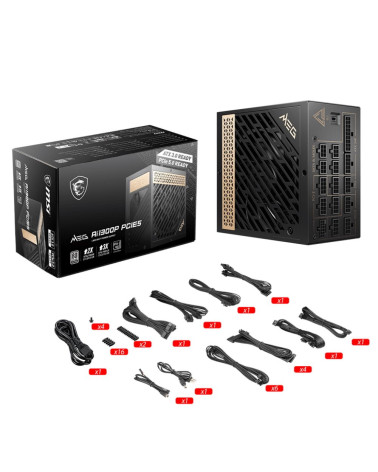 Блок питания MSI MEG Ai1300P PCIE5, 1300W, 80+ Platinum, полностью модульный, ATX 3.1, PCIE 5.1, RTL 