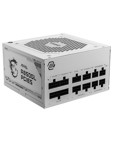 Блок питания MSI MAG A850GL PCIE5 WHITE , 850W, 80+ Gold, полностью модульный, ATX 3.1, PCIE5.1, RTL 